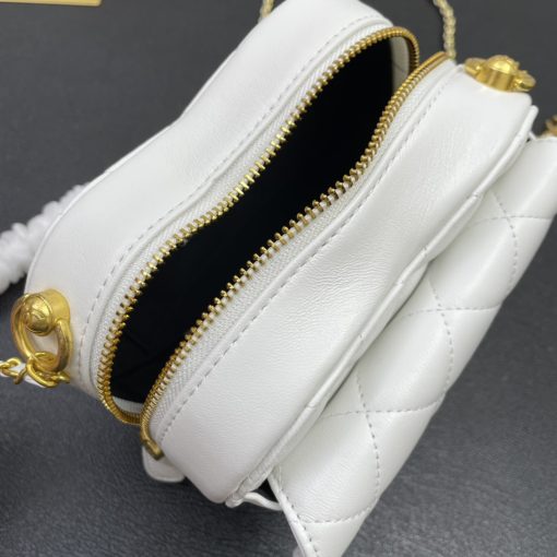 Chanel Heart Clutch With Chain White Ap2784 - Image 13