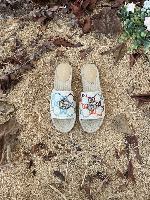 Gucci Women's Gg Espadrille Slides 678037 Uft70 8470 - Image 3