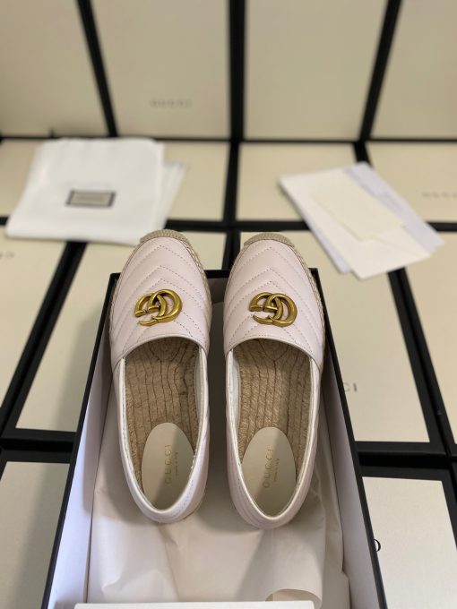 Gucci Leather Espadrille With Double G White 551890 Bko00 1000 - Image 9
