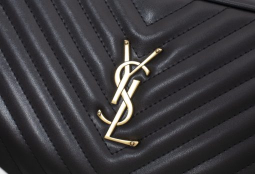 Saint Laurent Lou Camera Bag In Quilted Black Gold Leather 23Cm 612544Dv7071000 - Image 3