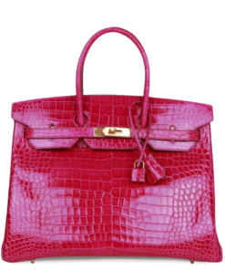 H Handbags Birkin 30 Rose Scheherazade Shiny Niloticus Crocodile Gold Hardware