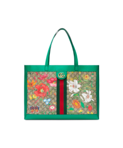Gucci Ophidia Gg Flora Medium Tote Green 44Cm