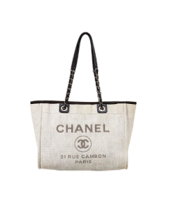 Chanel Deauville Shopping Tote Bag Grey 37Cm