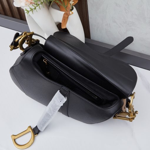 Dior Saddle Bag Large Black Grained Calfskin - Image 10