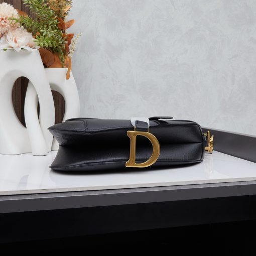Dior Saddle Bag Large Black Grained Calfskin - Image 7