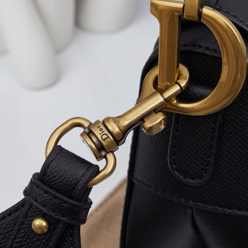 Dior Saddle Bag Large Black Grained Calfskin - Image 6
