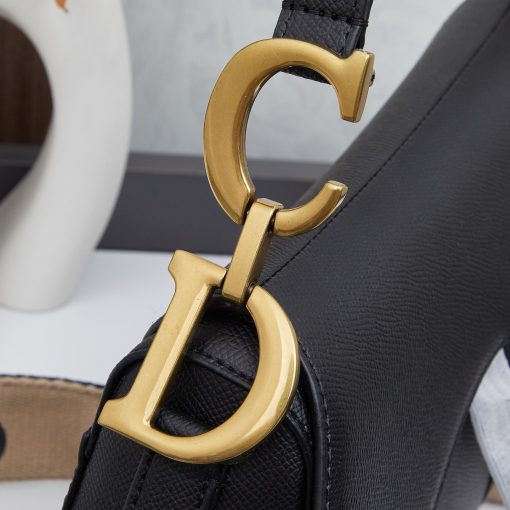 Dior Saddle Bag Large Black Grained Calfskin - Image 5