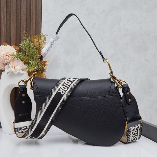 Dior Saddle Bag Large Black Grained Calfskin - Image 4