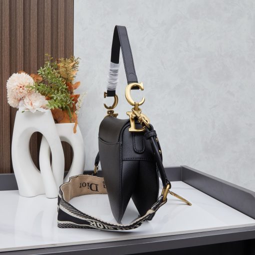 Dior Saddle Bag Large Black Grained Calfskin - Image 3