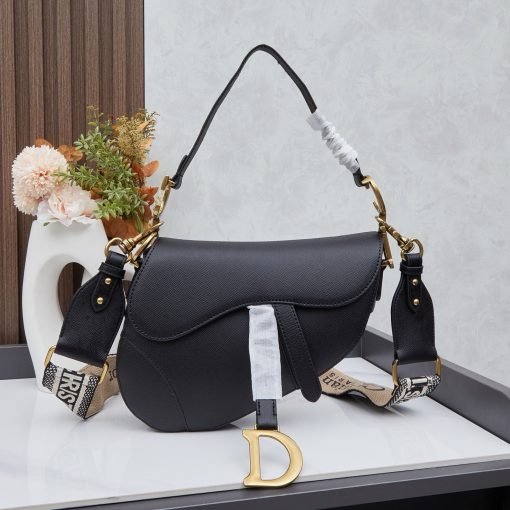 Dior Saddle Bag Large Black Grained Calfskin - Image 2