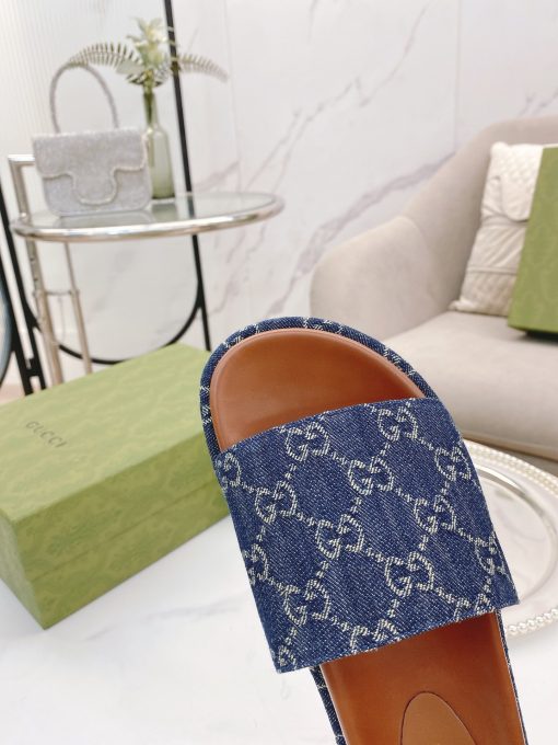 Gucci Women's Platform Slide Sandal Blue ?623212 2Kq00 4402 - Image 9