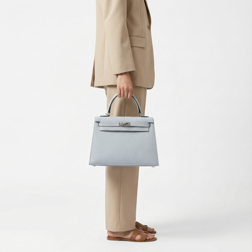 Hermès Kelly 25 Sellier HSS Verso Bleu Electrique Epsom Palladium Hardware - Image 2