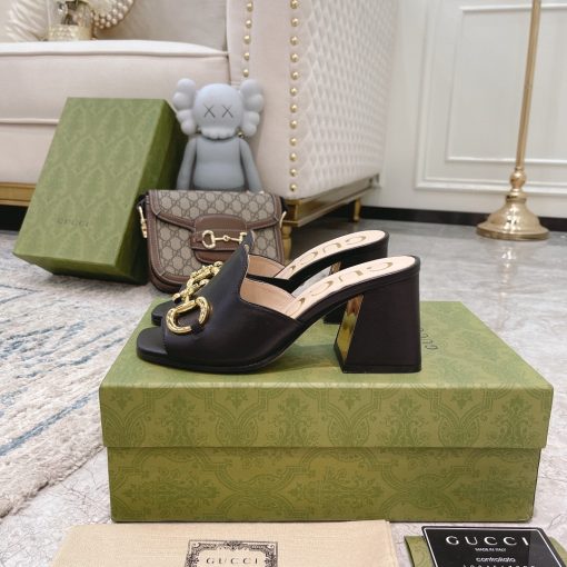 Gucci Women's Slide Sandal With Horsebit Black 655412 Bko00 1000 - Image 2