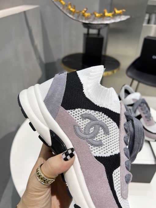 Chanel Low Top Trainer Sneakers Purple G38750 - Image 4