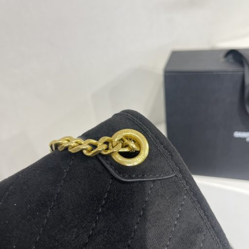 Saint Laurent Niki Baby Chain Bag In Suede Black - Image 9