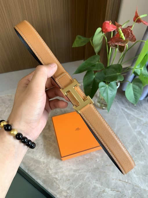 Hermes Belt Togo Swift Gold Buckle Brown 24cm - Image 4