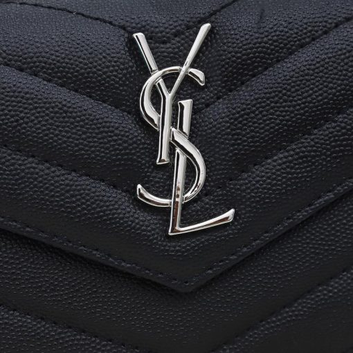Ysl Multi-Folded Wallet In Grain De Poudre Embossed Leather Black 414404Bow021000 - Image 8