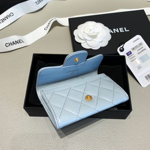 Chanel 2.55 Flap Card Holder Light Blue Wallet - Image 6