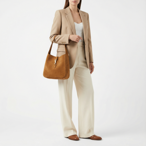 Saint Laurent Small Le Hobo Bag Brown Caramel - Image 2