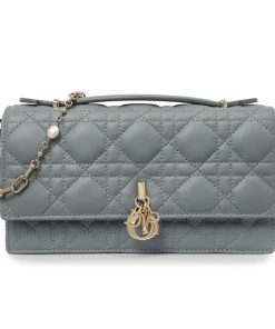 Lady Dior My Dior Top Handle Bag Blue