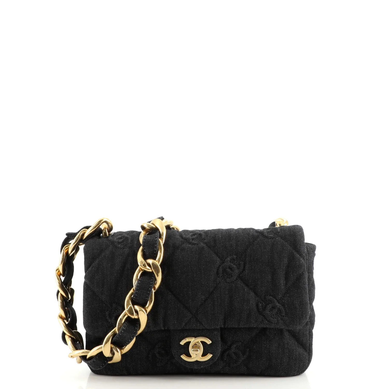 Chanel Funky Town Flap Bag CC Embossed Quilted Denim Medium - Image 1