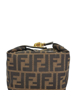 Fendi Brown Canvas Zucca Vanity Cosmetic Pouch