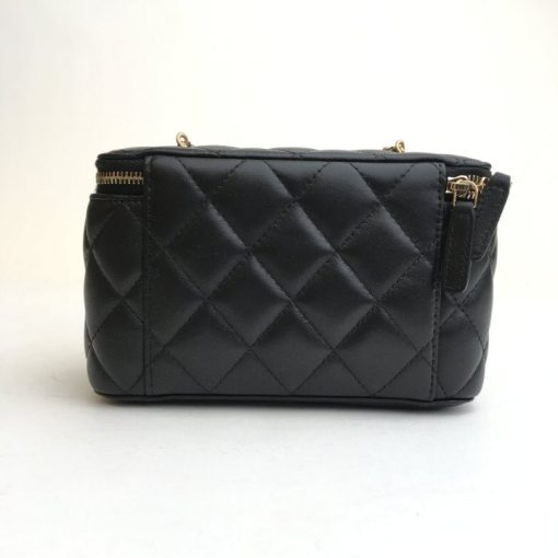 Chanel Pearl Crush Vanity Case With Chain In Black 17Cm - Image 6