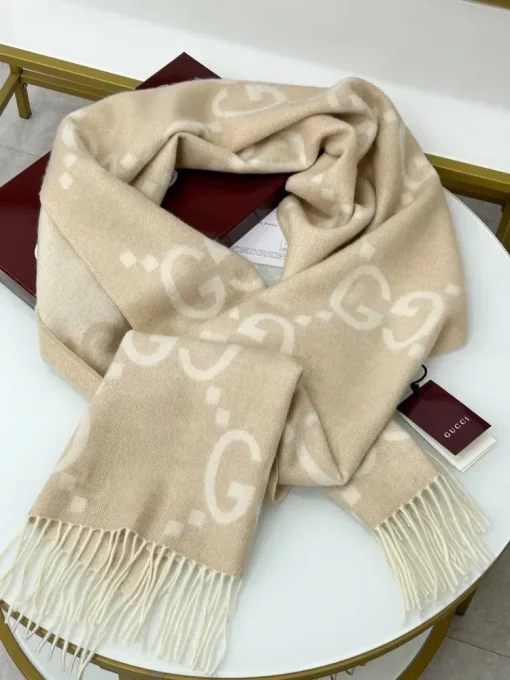 Gucci GG Cashmere Jacquard Scarf - Image 3
