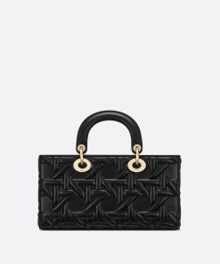 Medium Lady D-Joy Bag Black 22Cm