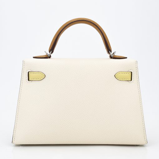 Hermes Kelly Mini 20 Veau Epsom Tricolore Palladium Hardwre - Image 3