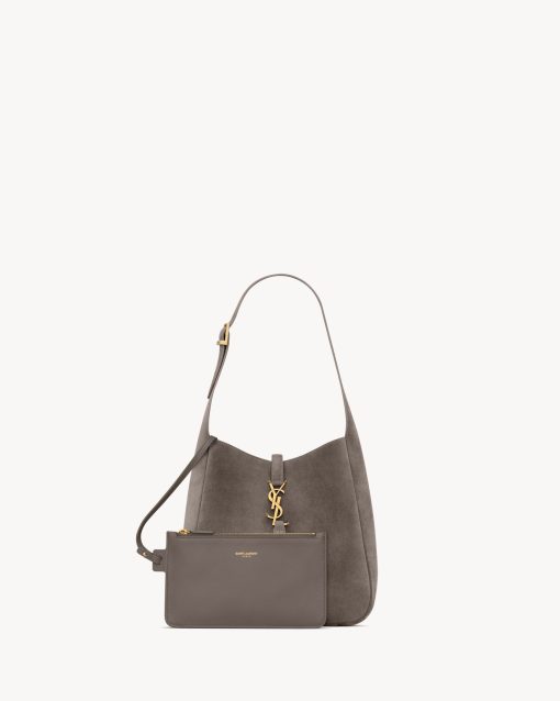 Saint Laurent Small Le Hobo Bag Brown Grey - Image 4