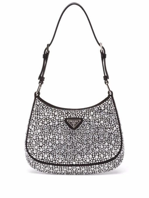 Prada Cleo Crystal-Embellished Shoulder Bag - Image 2