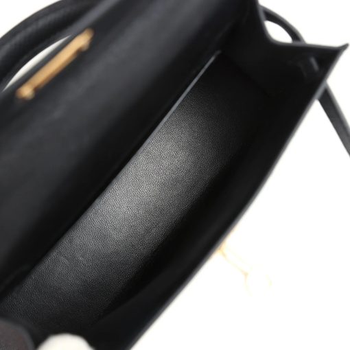 Hermes Kelly Sellier 20 Black Epsom Gold Hardware - Image 5