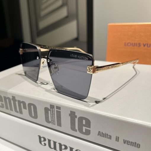 Louis Vuitton My Monogram Metal Square Sunglasses Gold And Black - Image 2