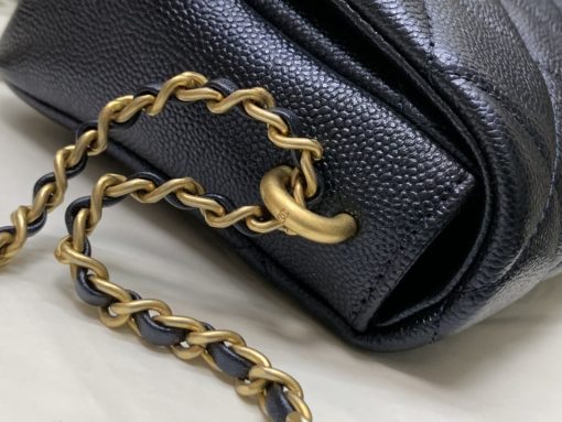 Chanel Grained Mini Flap Bag 19Cm Black As2855 - Image 3