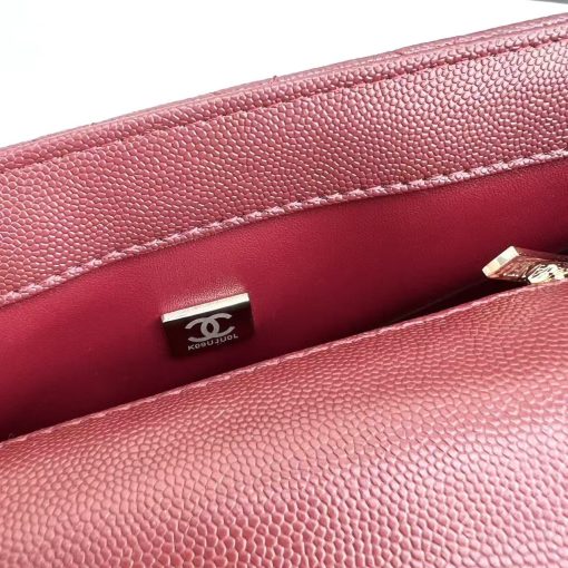 Chanel Caviar Quilted Maxi East West Coco Handle Flap Burgundy - Image 5
