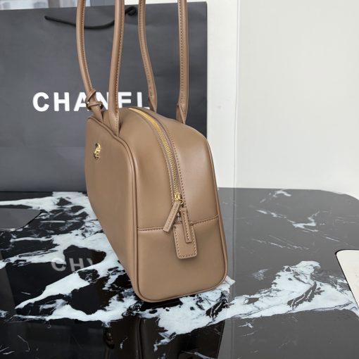 Chanel Large "Perfect Bowling" Bag Dark Khaki Calfskin Gold Hardware - Image 3