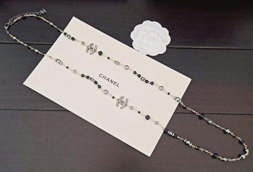 Chanel CC Pearl And Crystal Sautoir Necklace – Ruthenium-Tone Metal - Image 2