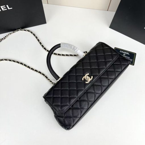 Chanel Caviar Quilted Maxi East West Coco Handle Flap Black - Image 4