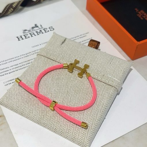 Hermès H-Cord Braided Bracelet In Pink - Image 2