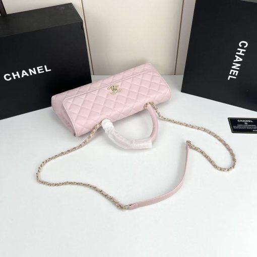Chanel Caviar Quilted Maxi East West Coco Handle Flap Pink - Image 7