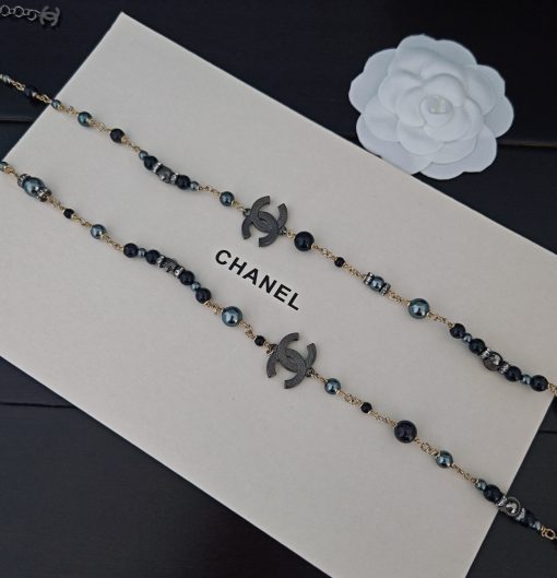 Chanel CC Pearl And Crystal Sautoir Necklace – Ruthenium-Tone Metal - Image 4