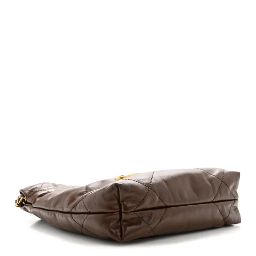 Chanel Shiny Calfskin Quilted Mini Chanel 22 Brown - Image 4