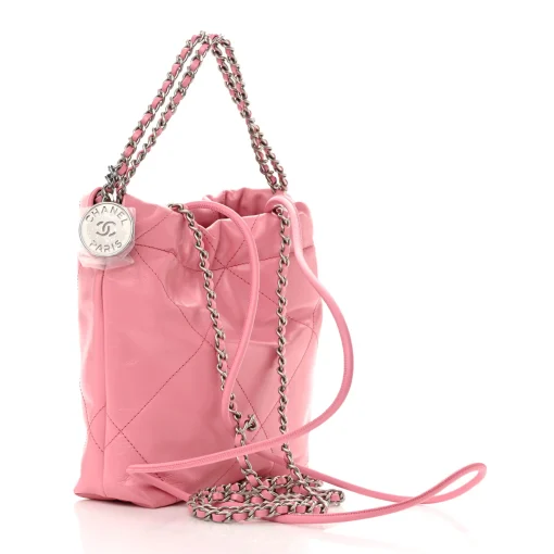 Chanel Shiny Calfskin Quilted Mini Chanel 22 Pink - Image 2