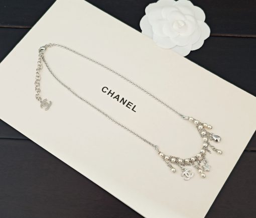 Chanel Crystal Star And Pearl Tassel Necklace In Silver-Tone Metal - Image 6