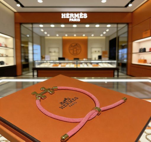 Hermès H-Cord Braided Bracelet In Pink - Image 8