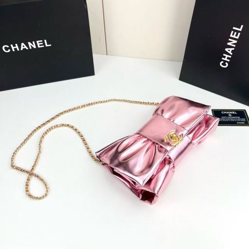 Chanel Metallic Rose 20cm Stylish Bib Bag - Image 6