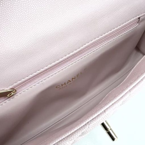 Chanel Caviar Quilted Maxi East West Coco Handle Flap Pink - Image 3