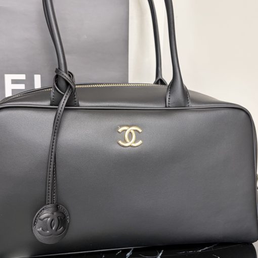 Chanel Large "Perfect Bowling" Bag Black Calfskin Gold Hardware - Image 3