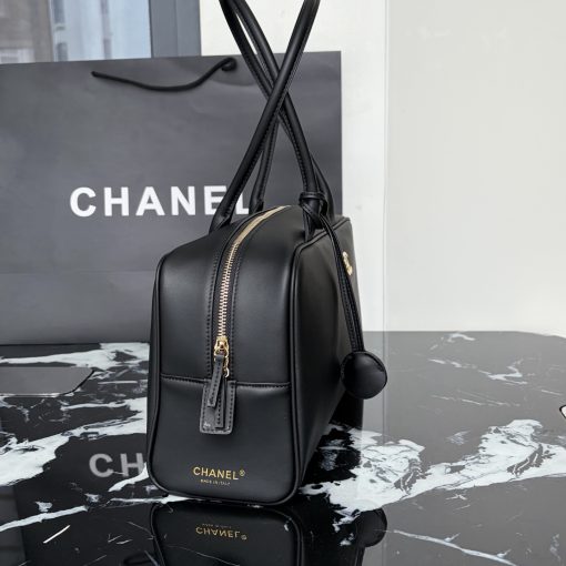 Chanel Large "Perfect Bowling" Bag Black Calfskin Gold Hardware - Image 6